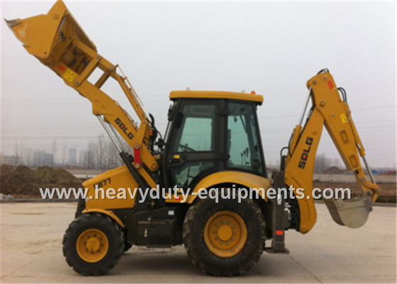 China Weichai Engine Road Construction Equipment Backhoe Loader B877 With 6 In 1 Bucket supplier