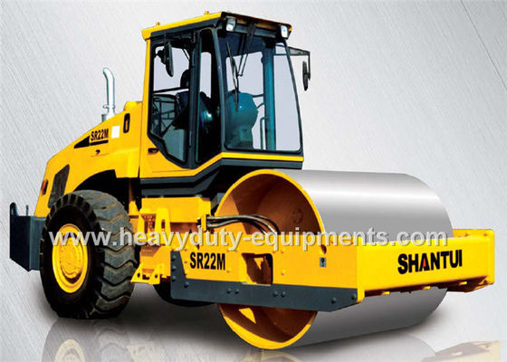 China Mechanical single drum vibratory road roller Shantui SR22M  with 22000kg weight, Permco / Sauer pump supplier