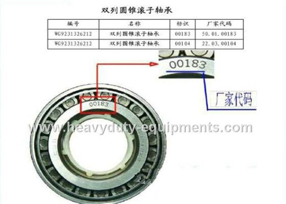 China sinotruk spare part double row tapered roller bearing part number AZ9231326212 supplier