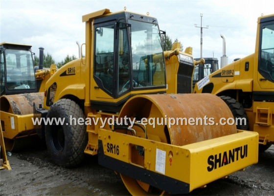 China Shantui SR16 single / drum road roller with 112kW rated power and 10000kg Front wheel weight supplier