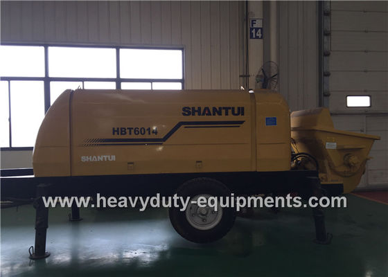 China SHANTUI HBT60 concrete pump trailer adopts the inclined gate valve, featuring good adaptability to concrete supplier