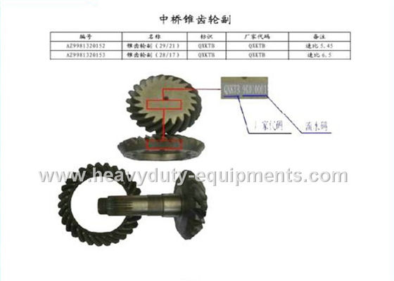 China 330×320 mm Construction Equipment Spare Parts Rear Pinion Gear AZ9981320157 / 58 supplier