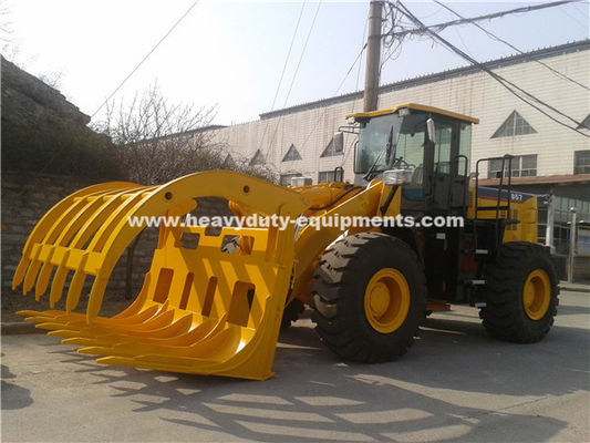 China 5 Tons Loading Capacity Wheeled Front End Loader 857 Model with Grass Grapple Cummins Engine for Option supplier